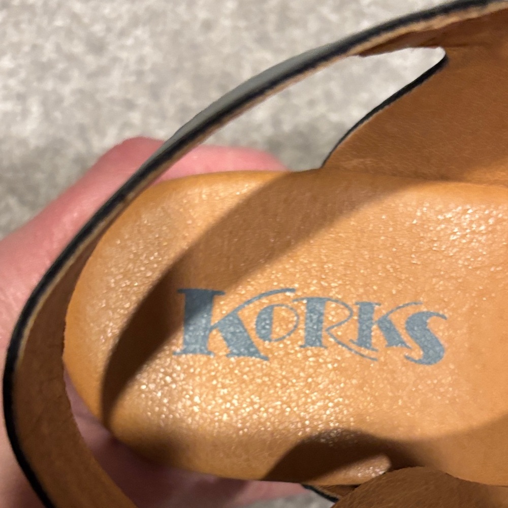 Kork-Ease Dark Gray/Blue Leather Mules - Picture 2 of 8